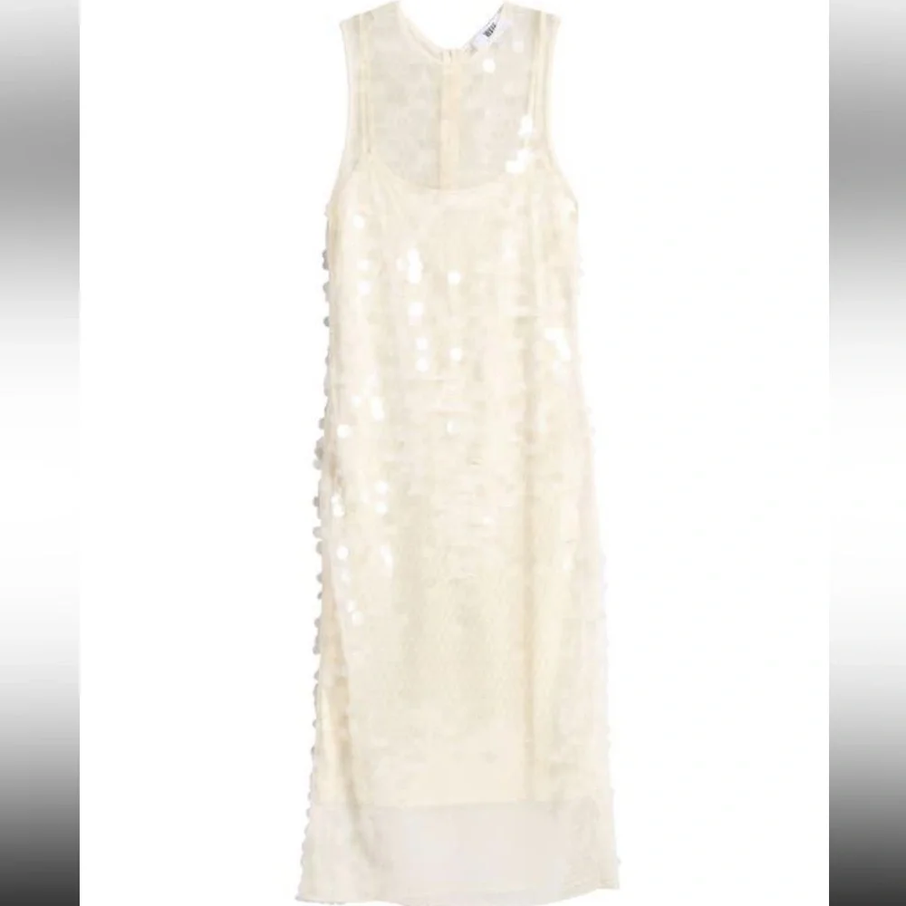 Wayf Women's White X Chérie Madeleine Danse Sequin Sleeveless Midi Dress - Picture 3 of 5